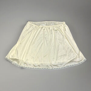 Vintage Velrose Half Slip Plus Size 52-54 Antron III Nylon Cream USA Made